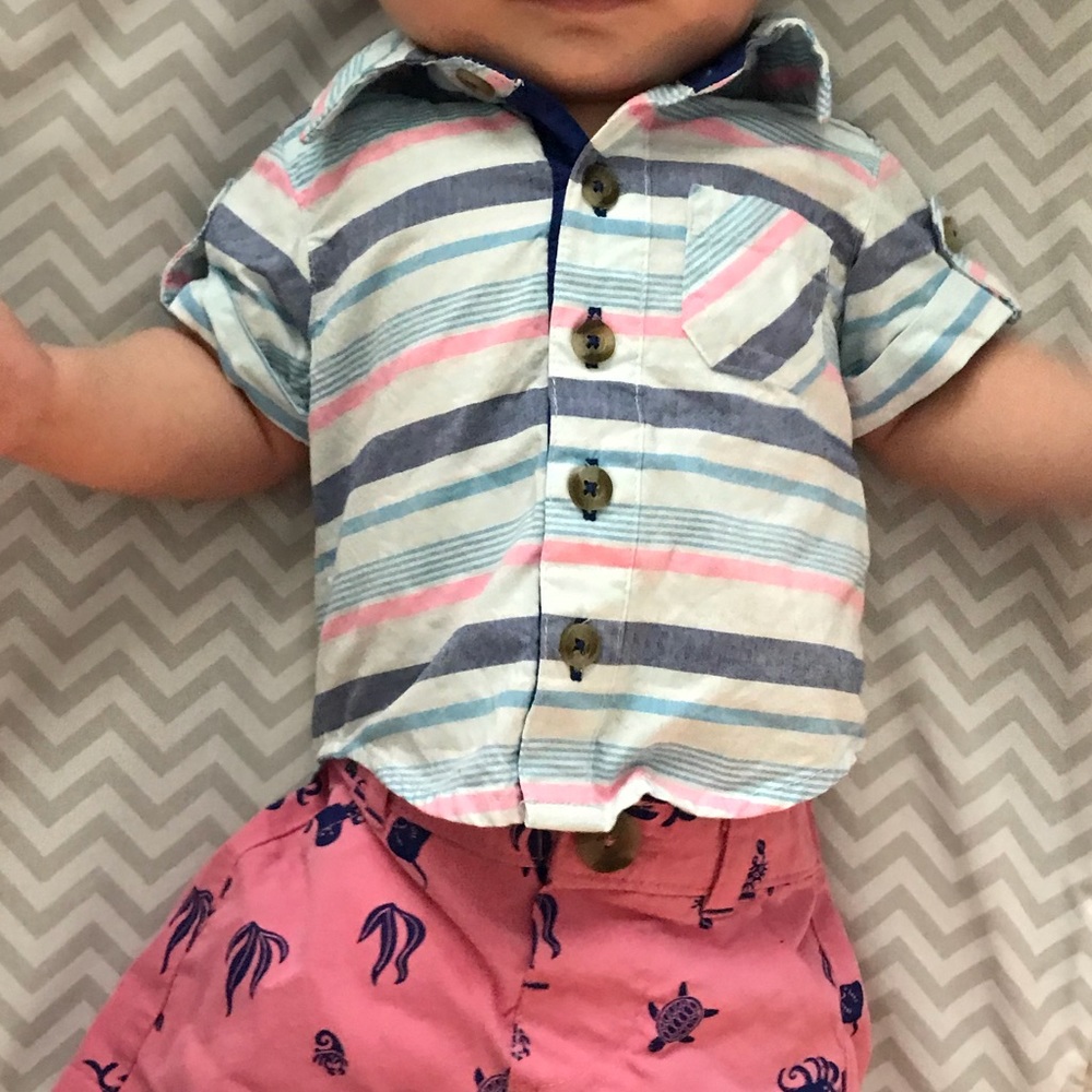 Newborn short sleeve dress shirt
